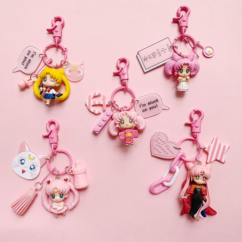Car Accessories Girly - Sailor Moon Anime Peripheral Kawaii Keychain