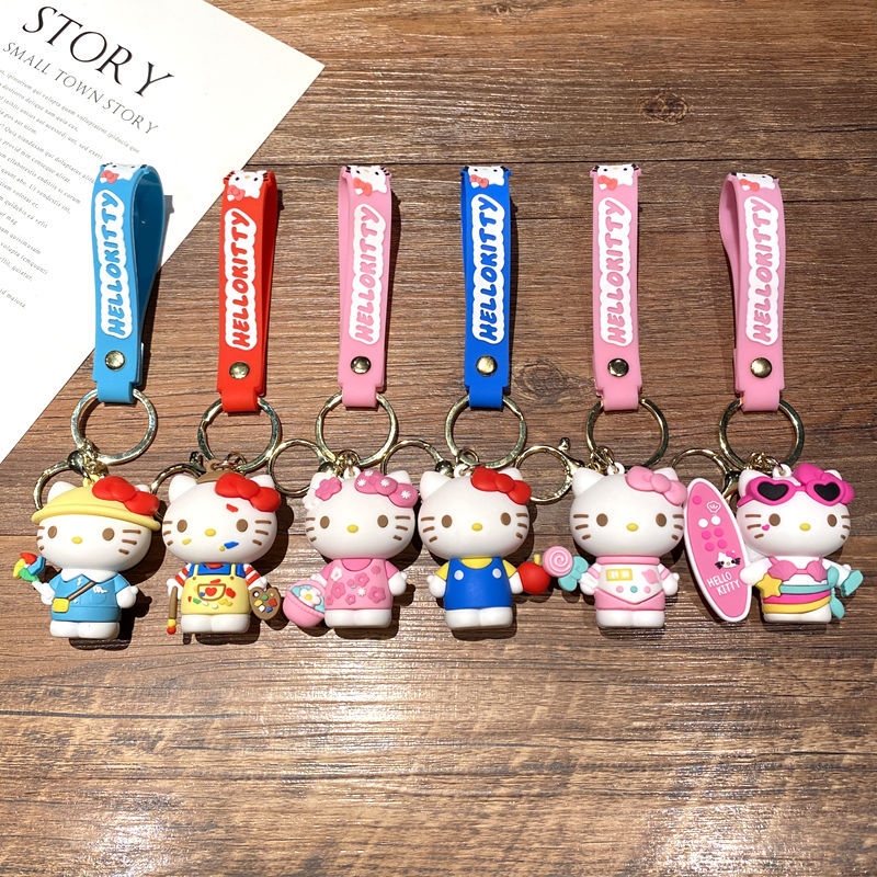 Car Accessories Girly - Teacup Key Chain Women Cute Cartoon