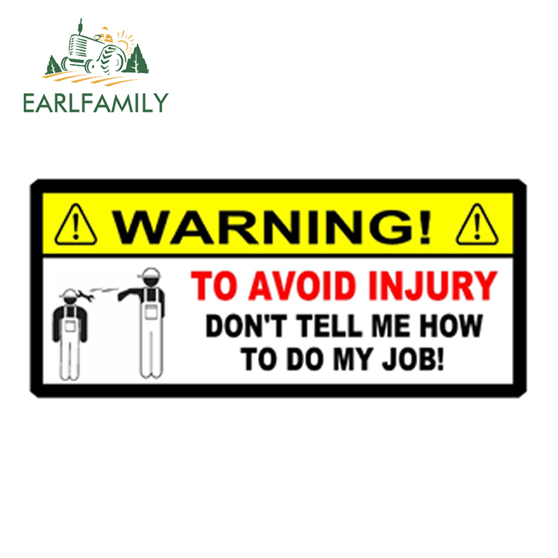 Car Accessories Job - EARLFAMILY 13cm x 5.7cm WARNING TO