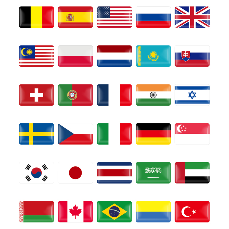 Car Accessories Uae - 10/50PCS Portugal Belgium Sweden Czech Republic