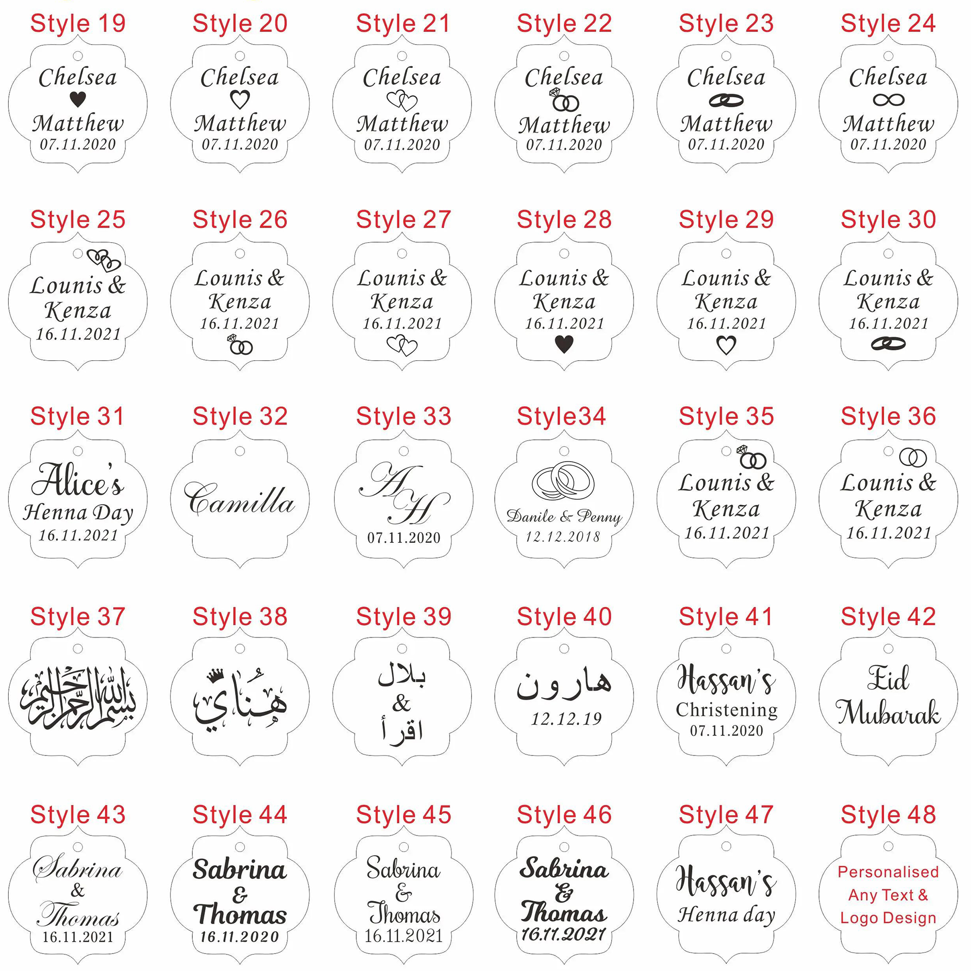 20/50/100Pcs Custom Wedding Pa - Car Accessories Girly review and price