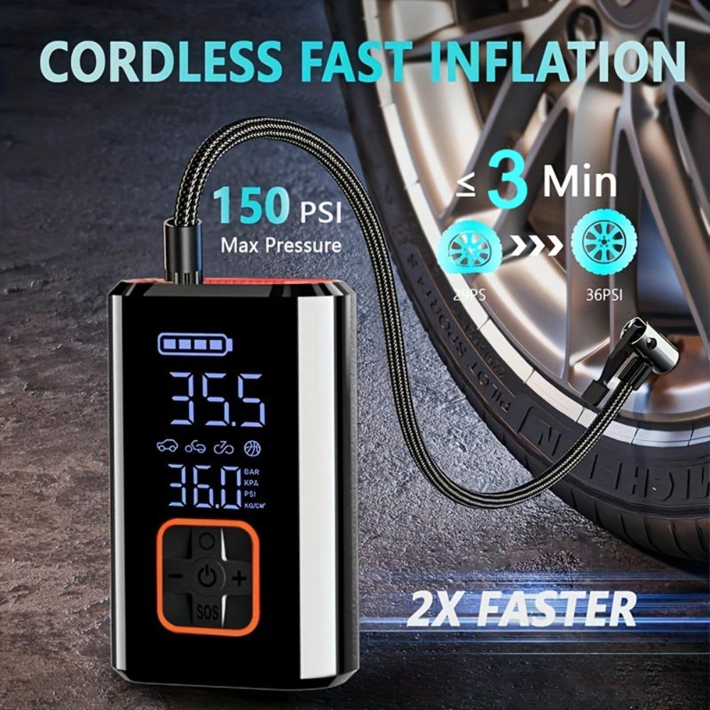 Portable Air Compressor Cordle - Car Portable Tire Inflator review and price