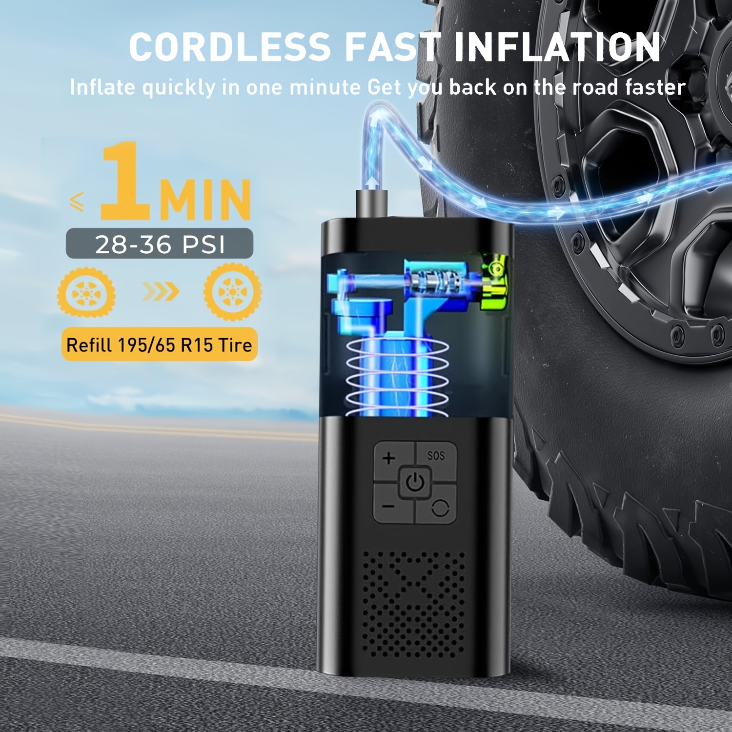 Portable Car Air Compressor 3X - Car Portable Tire Inflator review and price