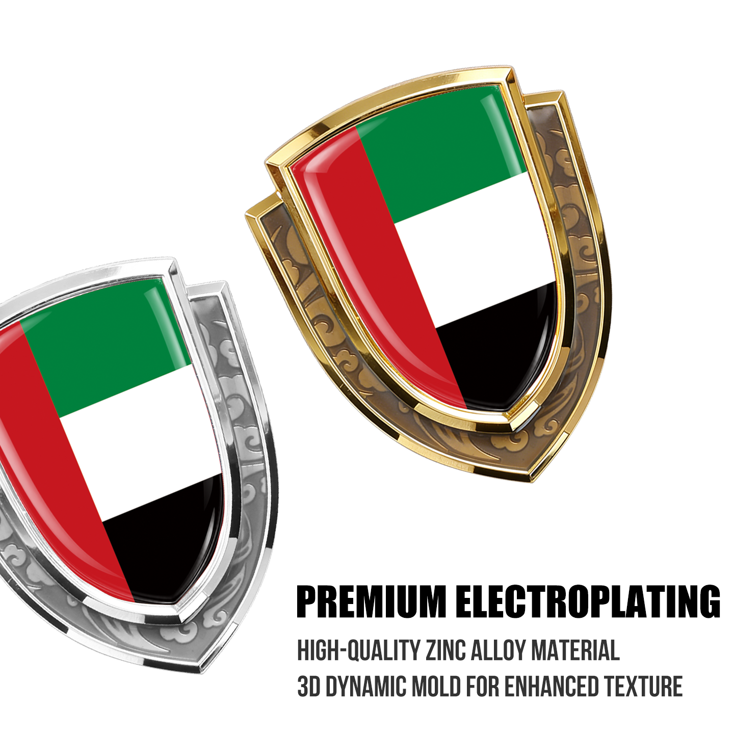 1Pc 3D Epoxy UAE Flag Metal Ca - Car Accessories Uae review and price