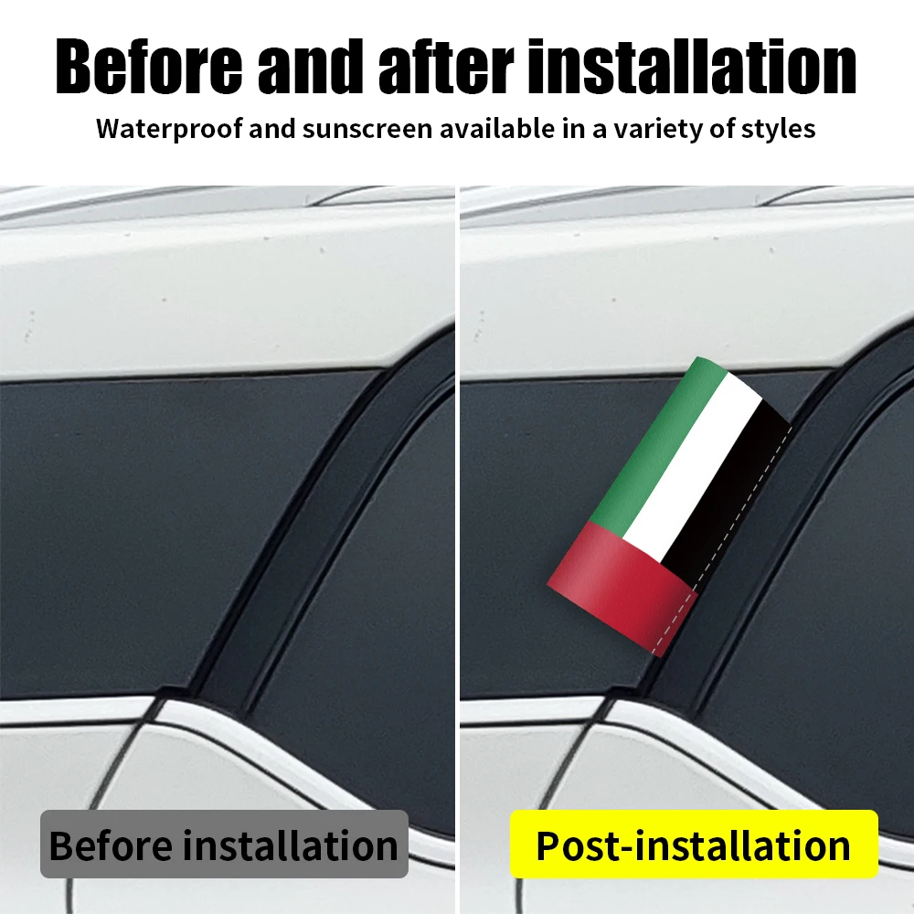 UAE Flag Car Sticker Waterproo - Car Accessories Uae review and price