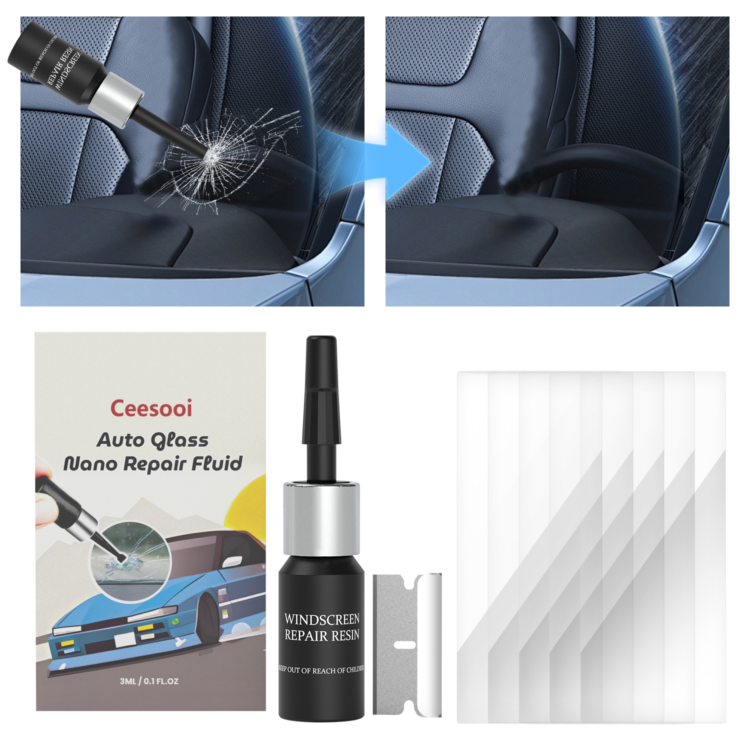 Windshield Car Crack Repair Ki - Car Accessories Kit review and price