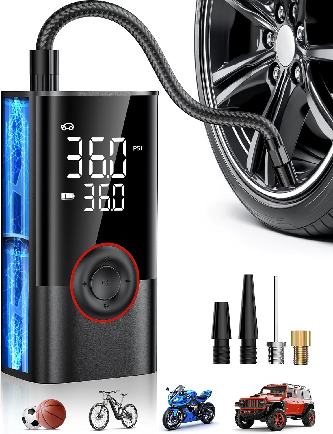 Portable Wireless Air Compress - Car Portable Tire Inflator review and price