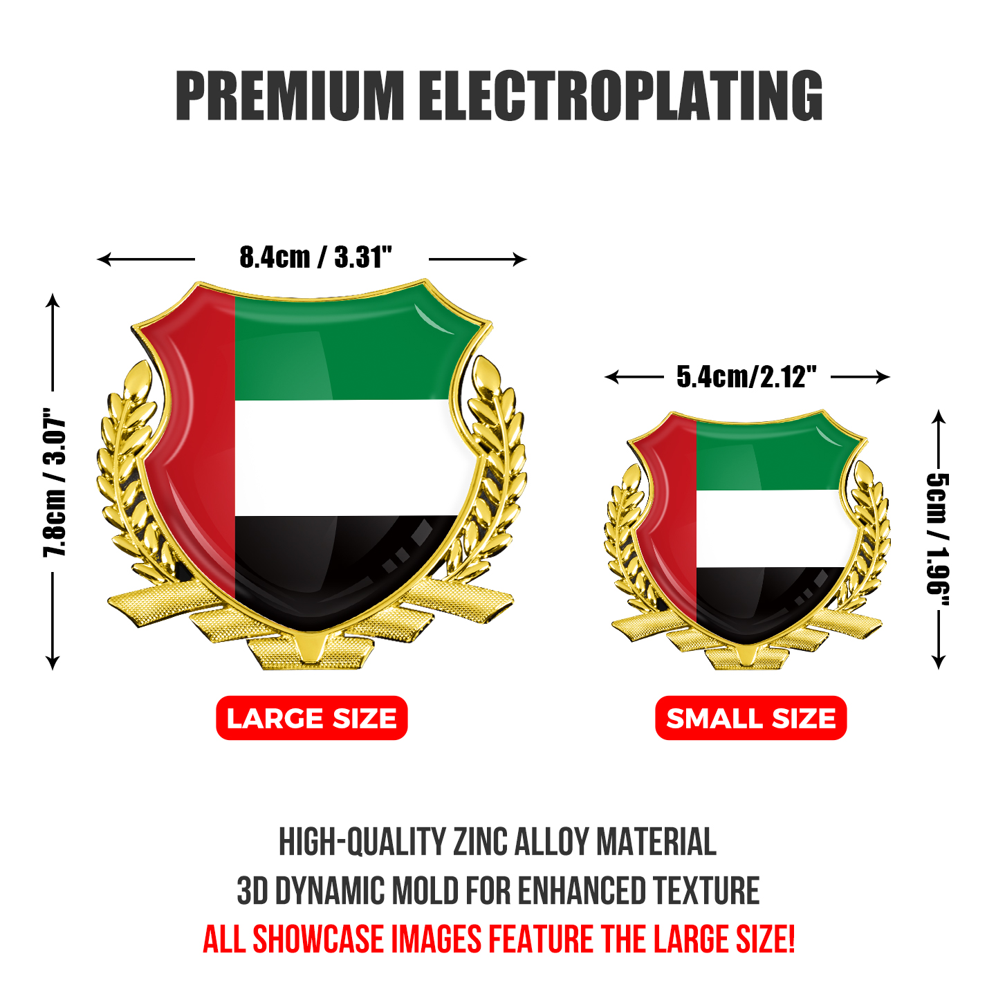 2Pcs 3D Epoxy UAE Flag Metal C - Car Accessories Uae review and price